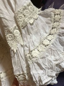 White Lace Trim Skirt