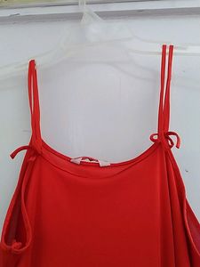 Hot Red Night Dress With Side Knee Slit