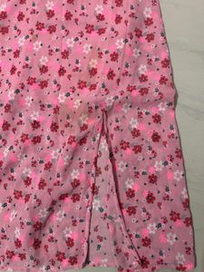 Floral Pink maxi slit dress
