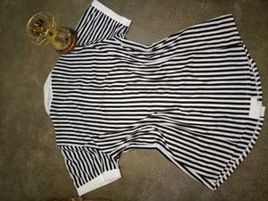 Black And White Striped Beautiful Shirt Top