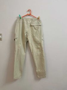 Beige Cargo Jogger Pants