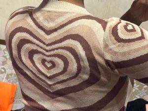 Heart Pattern Knit Top