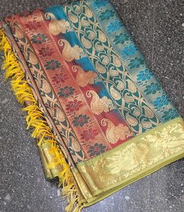 Multicolor Pattu Saree[without Blouse]