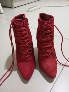 Oxblood Red Boots With Hills