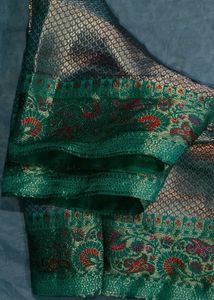 Elegant Green &amp; Gold Blouse