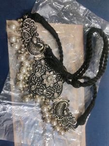 Oxidised Pearl necklace