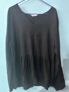 XXL  Black Button-Down Top