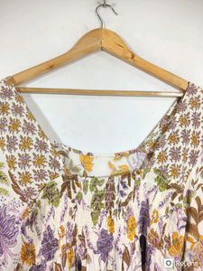 Floral Smocked Peasant Blouse