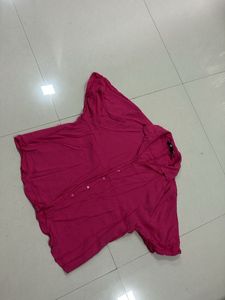 Hot Pink Button-Down Top
