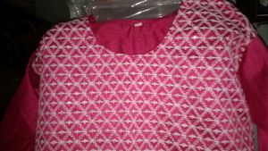 Embroidered Magenta Kurta