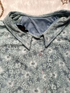 Vintage Blue Lace Peter Pan Collar Top✨