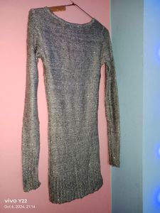 bodycon mini semi woolen type shining dress