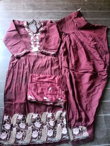 Maroon Embroidered Salwar Suit