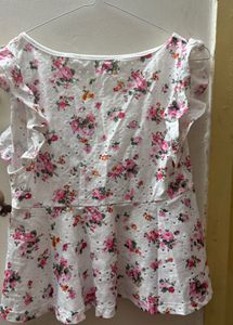 Floral Ruffle Sleeve Top