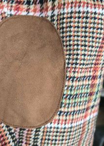 Vintage-Inspired Plaid Blazer with Elbow Patch