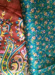 2floral silk decent saree with fall