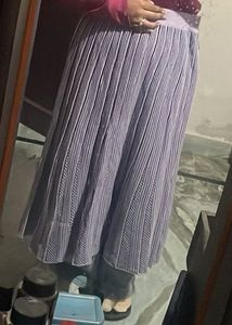 Striped Pleated Skirt