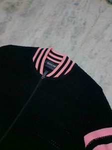 Black yak Striped Jacket
