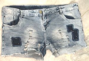 Distressed Denim Shorts