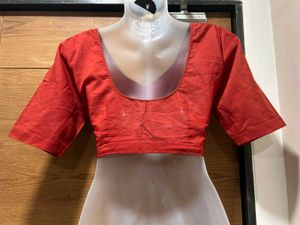 Elegant Cream &amp; Red Handloom Saree with blouse