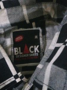 Checked Black &amp; White Shirt