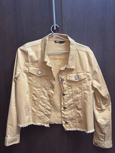Mustard Denim Jacket crop