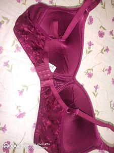 Burgundy Floral Bra