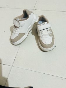 Toddler White &amp; Tan Sneakers