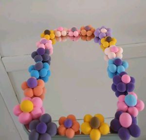 Floral clay looking mirror