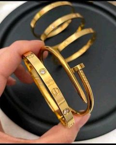 Trendy Gold Plated Stainless Steel Combo Bracelets