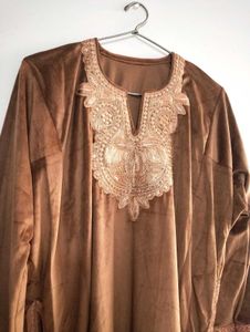 Kashmiri Velvet Phiran with Tilla work