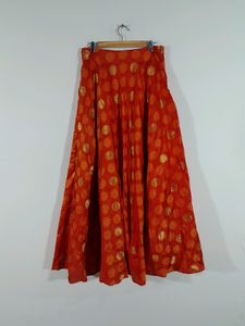 Orange  Brocade Ethnic Lehenga &amp; Dupatta Set