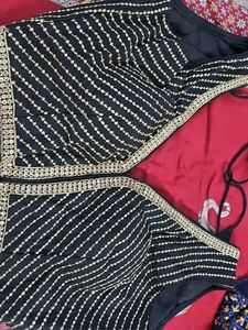 Black & Gold Embellished Blouse