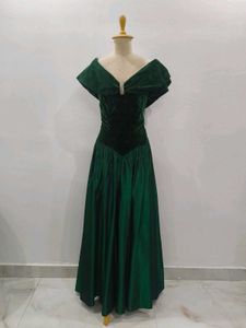 Emerald Green Velvet Dress