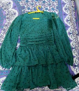 Teal Polka Dot Dress