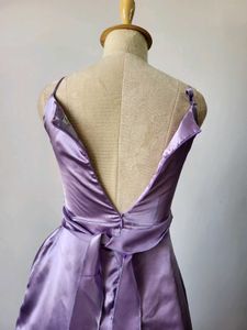 Purple Satin Floral Dress
