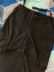 Adjustable Black Cargo Pants