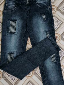 Distressed High-Waisted Black Jeans