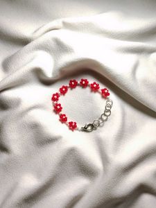 Red Flower Bracelet