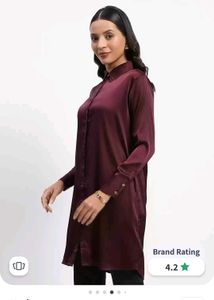 New Maroon Button-Down Tunic