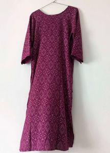 Burgundy Print A-Line Kurti