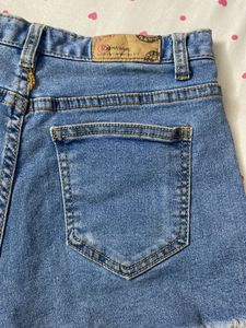 Denim Frayed Shorts