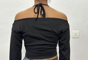 Chic Black Cold Shoulder Top