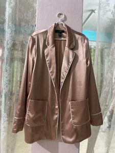 pink satin blazer
