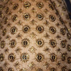 Silk Peach Embroidery Potli