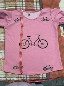 Pink Top With 3D Buttons And Umbrella Sleeves