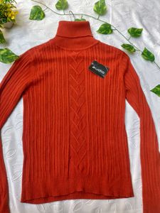 Y2k Red Turtleneck Sweater 🧡