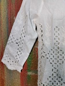 White Embroidered Top