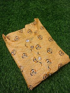 XXL Mustard Print Kurti