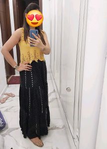 Sequinned Ethnic Skirt Set